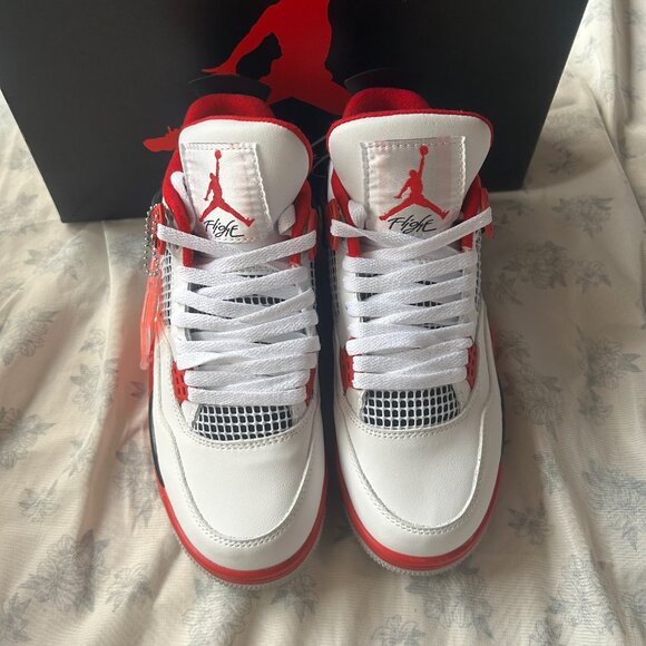 Air Jordan 4 Retro Red Sneakers - Picture 4 of 6